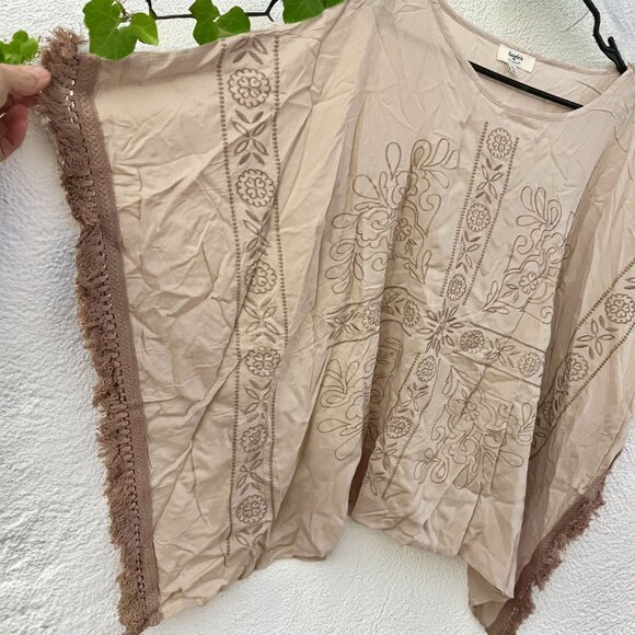 Hayden | M/L | Embroidered Kaftan With Tassels | Dusty Pink Taupe | NWT - Picture 4 of 9